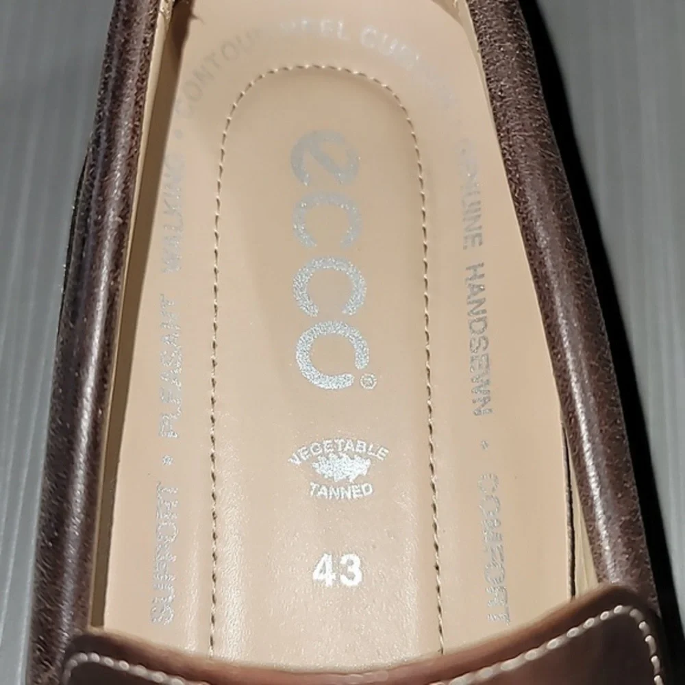 ECCO Classic‎ Moc 2.0 Dark Brown Leather Loafers Men's 43 (9.5) NWOT Condition